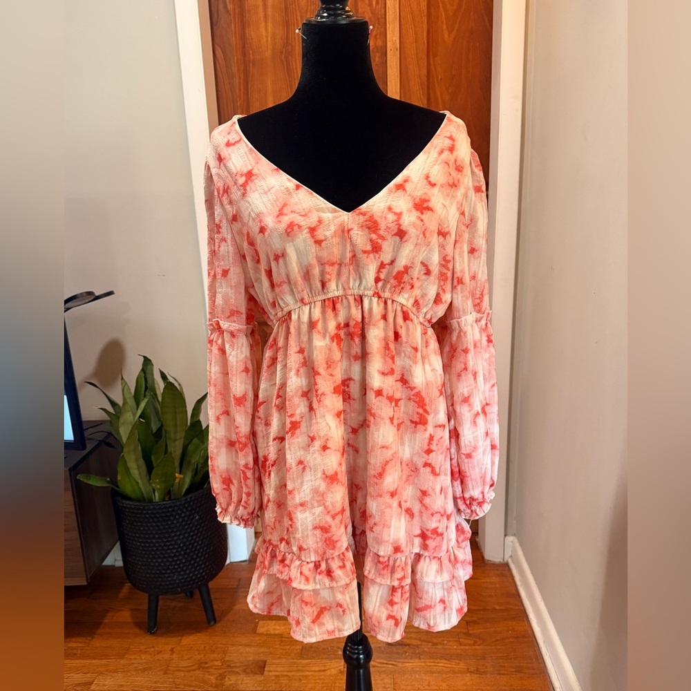 Dizzy Lizzie Coral and White Dress